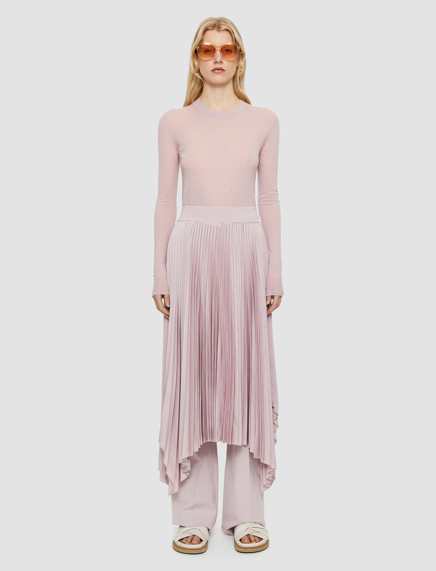 Joseph, Knit Weave Plisse Ade Skirt – Shorter Length, in Sweet Pea